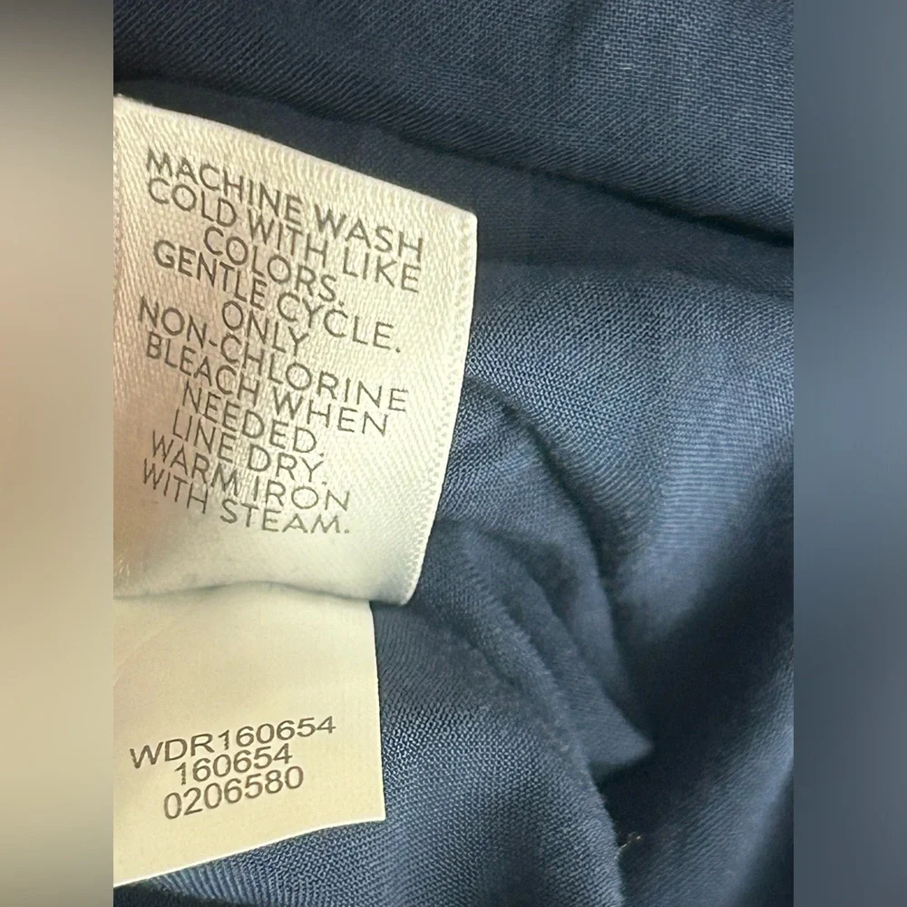 "NWT" J.Jill Navy Floral Maxi Dress Lined With Tie Waist- Size 2X - Picture 6 of 13